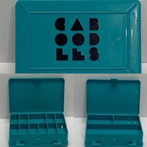 Vintage 90's Caboodles of CA Light Blue Teal Mini Double Sided Travel Case